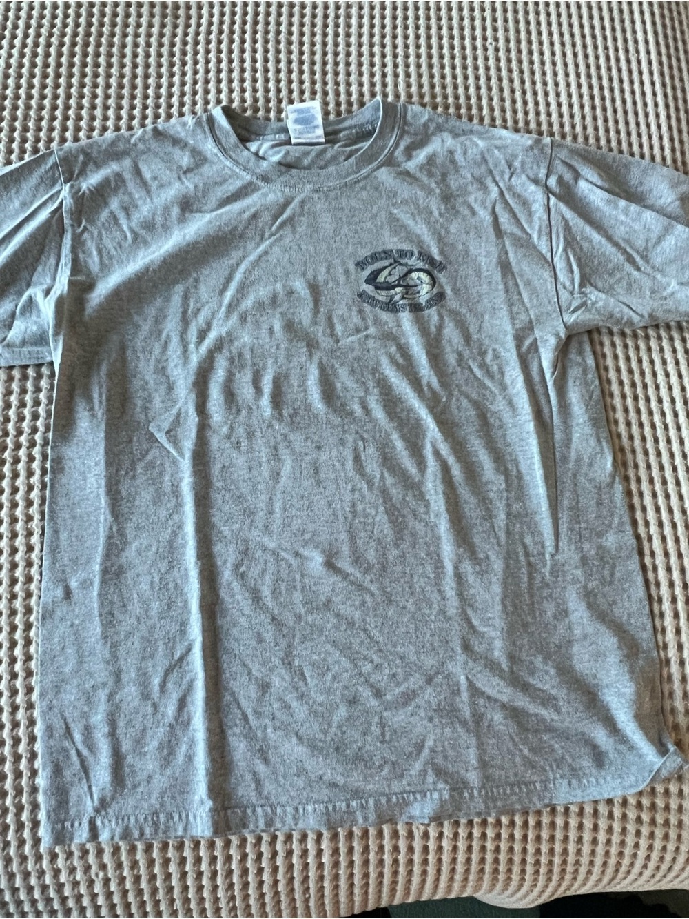 Gildan Gray Short-Sleeve Crewneck T-Shirt with Left Chest Graphic